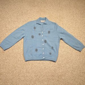 Vintage Bernhard Altmann Marshall Fields Cardigan Sweater Blue Wool